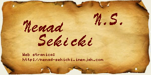Nenad Sekicki vizit kartica